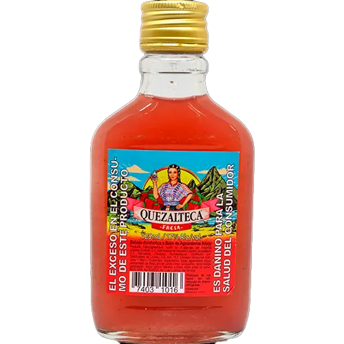AGUARDIENTE QUETZALTECA FRESA 1/8