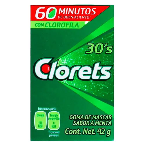 CHICLE CLORETS 30 PASTILLAS 42 GRS