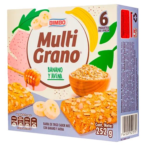 [7441029521375] BARRA MULTIGRANO BIMBO BANANO AVENA CAJA 42 GR