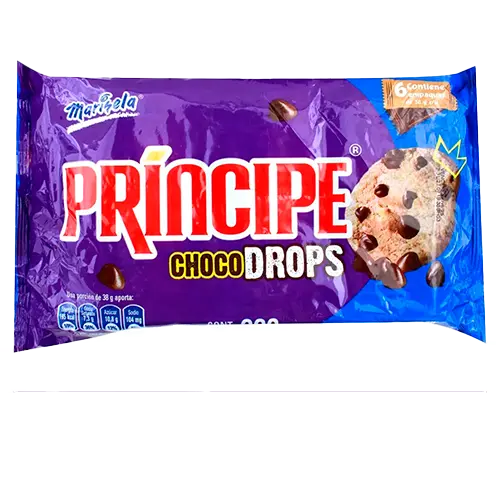 [7441029524499] GALLETA BIMBO MARINELA PRINCIPE CHOCO DROPS 85 GR
