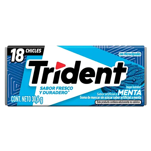 [7506105606053] CHICLE TRIDENT MENTA 30.6 GRS
