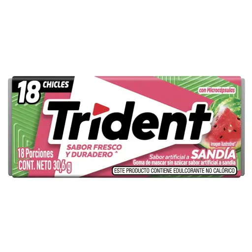 [7506105606084] CHICLE TRIDENT SANDIA 30.6 GRS